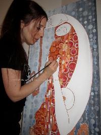 Pintando "Maternidad". Gloria Moran Mayo