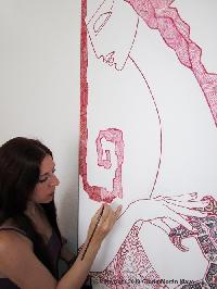 Pintando "Dama VI". Gloria Moran Mayo
